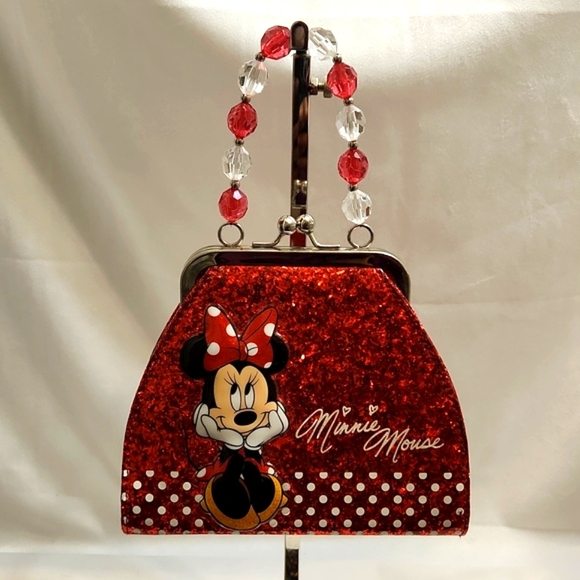 Disney Handbags - Disney Parks Minnie Mouse Polka-dot Glitter Handbag